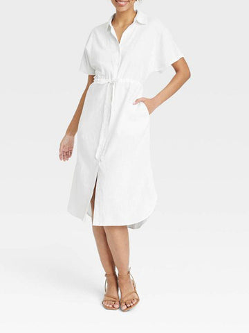 2024 New POLO Tie Simple Tie With Solid-Colored Cardigan Dress